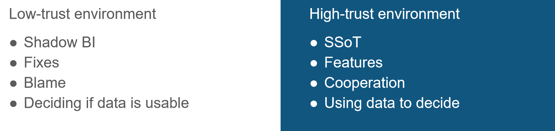 low-trust and high-trust environments