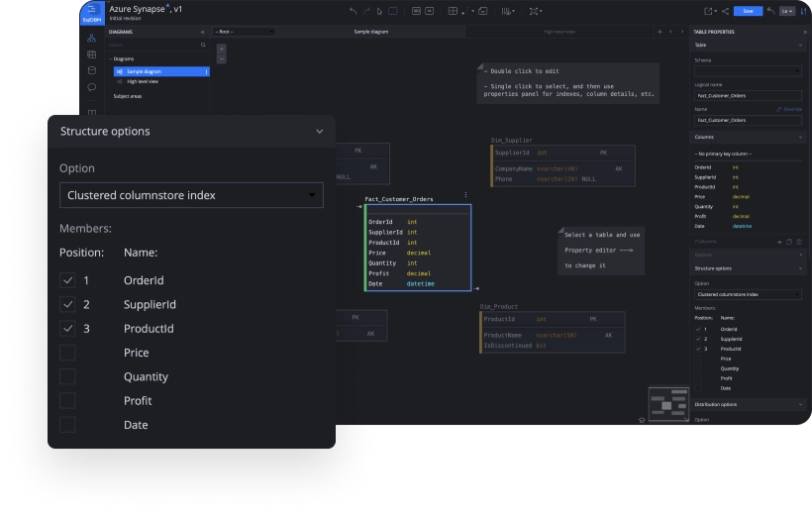 Native object properties in SqlDBM